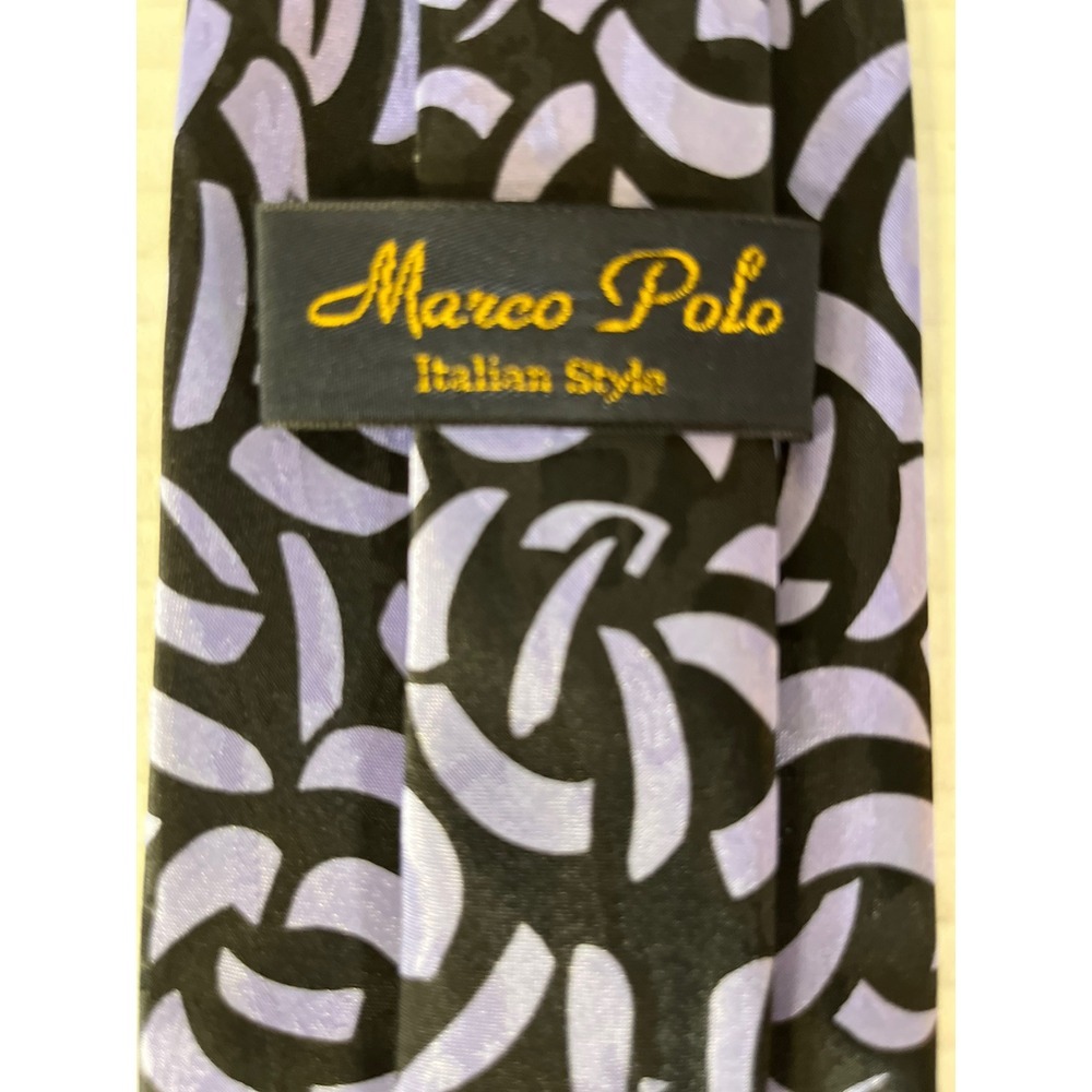Marco Polo Italian Style Men's Necktie Tie Purple Animal Print - Picture 6 of 6